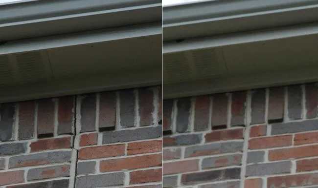 cracked brick foundation before & after